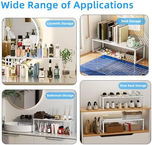 Cabinet Shelves, 4 Pack Stackable Shelves for Pantry Storage
