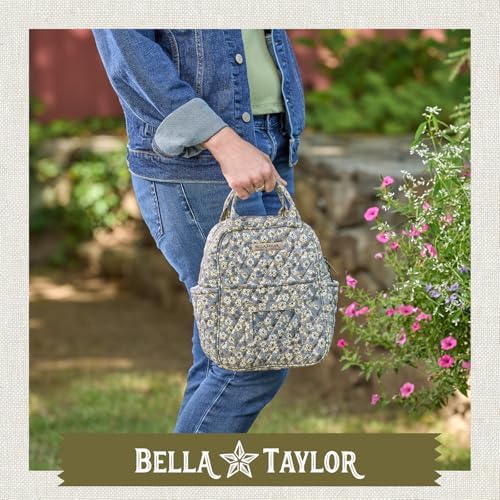 Bella Taylor Lunch Tote, Quilted Lunch Bag, Khaki Floral