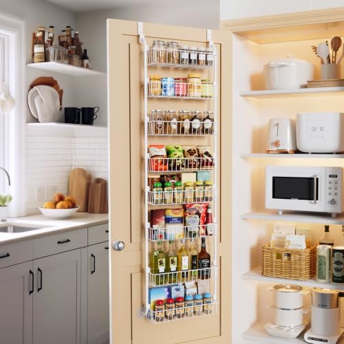 Delamu Over The Door Pantry Organizer, 8-Tier Hanging Spice Rack