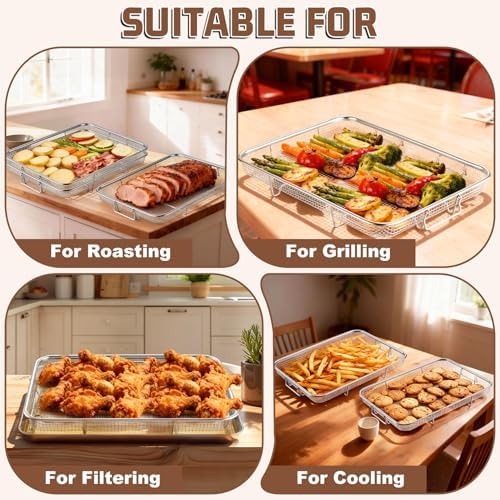 P&P CHEF 15.4 Inch Air Fryer Basket for Oven, Air Fryer Rack, 3 Pieces