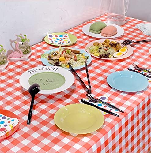 Plastic Serving Utensils Set, 18 Piece, 9" Black
