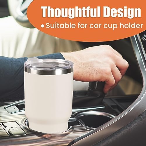 D·S 30oz Cream Tumbler Double Wall Vacuum Insulated Travel Coffee Mug