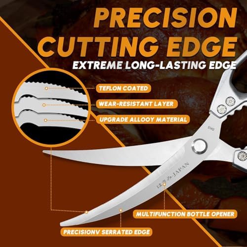 Huusk Kitchen Scissors and Cooking Tong, Kitchen Shears Set all Purpose
