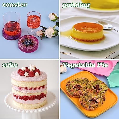 HUAKENER 2 Pcs Silicone Muffin Top Pan for Baking, 4 Inch Round Baking Mold