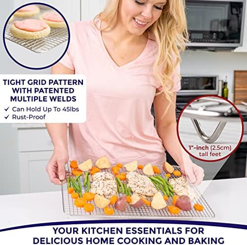 KITCHENATICS Half Sheet Wire Rack Rust Free Even Airflow 11.8 x 16.9 Inches