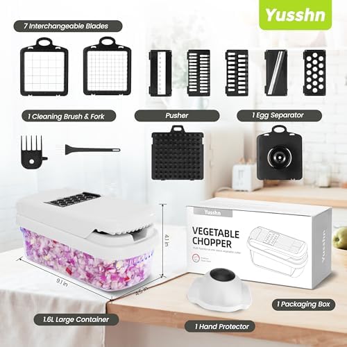 Yusshn Vegetable Chopper, 12-in-1 Food Veggie Chopper Cutter with Container