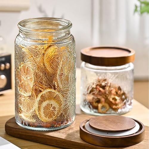 Vintage Glass Jar with Lid, Airtight Candy Coffee Canister Food Storage