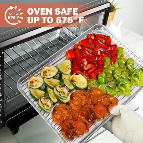 Homikit Stainless Steel Cooling Racks Set for Oven Cooking Baking, 4 PCS