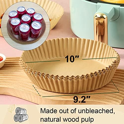 Large Air Fryer Liners Disposable Round, 10 Inch Parchment Liners