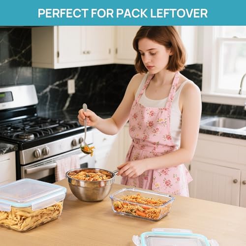 Vtopmart Large Glass Food Storage Containers with Lids, 122oz+50oz, 2 Pack