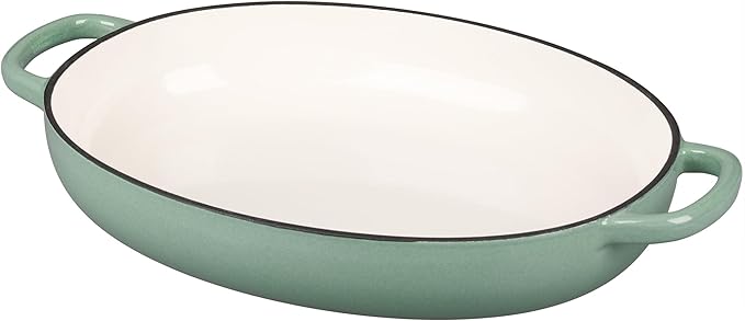 Enameled Oval Cast Iron Dutch Oven Pot with Lid, Bread Dutch Oven for Sourdough Bread Baking, Dutch Oven Bread, Bread Oven, 6QT, Sage Green