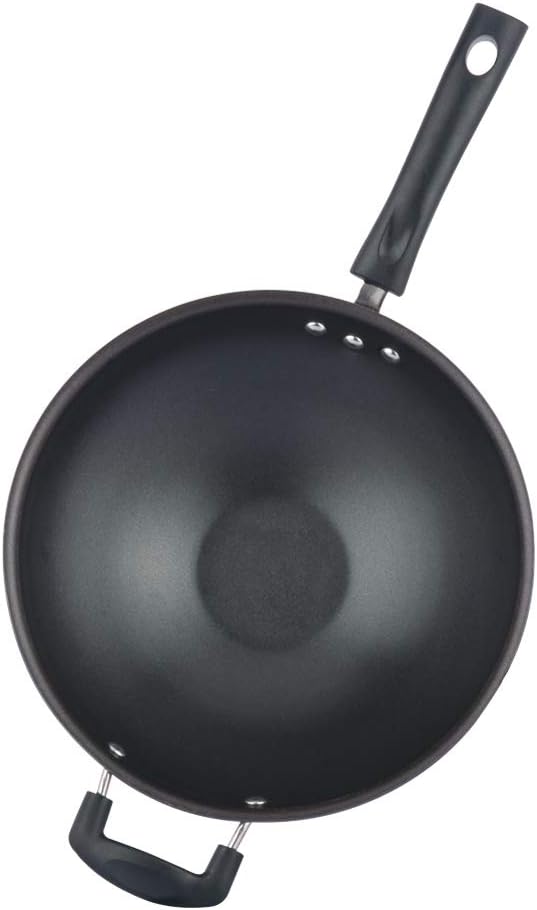 Vinod Zest Non-Stick 3mm Thick PFOA-Free Wok, 11", Black