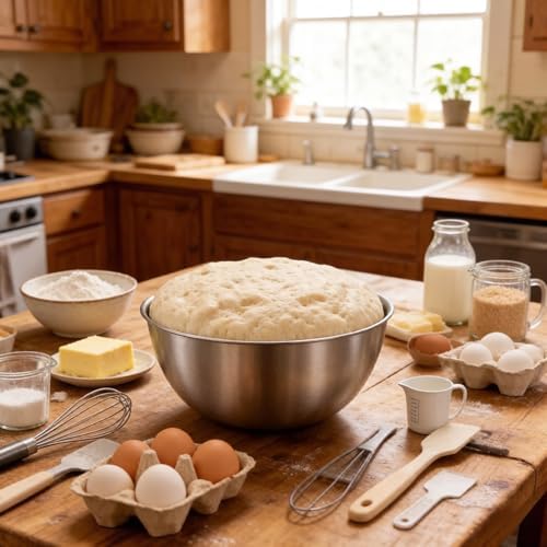 Stainless Steel Mixing Bowls Set of 2, 2.22 Qt with Measurement Marks, Dishwasher Safe, Stackable, for Baking, Salad, and Meal Prep