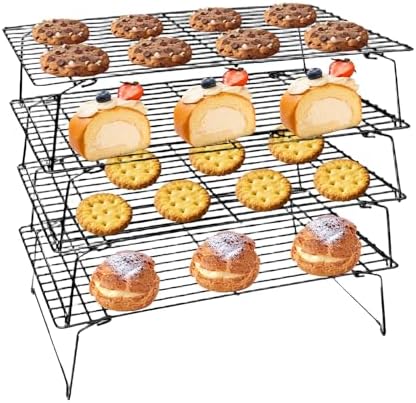 ShellKingdom Cooling Racks, 4 Tier Stainless Steel Non-Stick Baking Racks