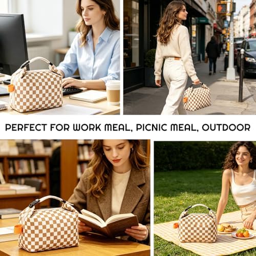 SUOXU Insulated Lunch Bag, Reusable Thermal Lunch Box Tote for Women & Men, Large Capacity Leakproof Cooler Bag for Work, Picnic Travel