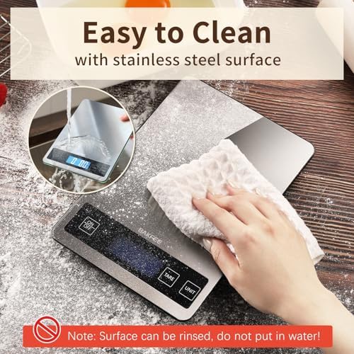 Food Scale, 33lb Kitchen Scale with 1g Precision, for Cooking, Black