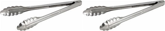 Winco Stainless Steel, Coiled Spring Utility Tong Heavyweight, Medium, 12-Inch (Pack of 2)