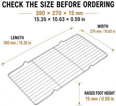 Cooling Rack 304 Stainless Steel Baking Rack 15.35x10.63 in 2 Pack