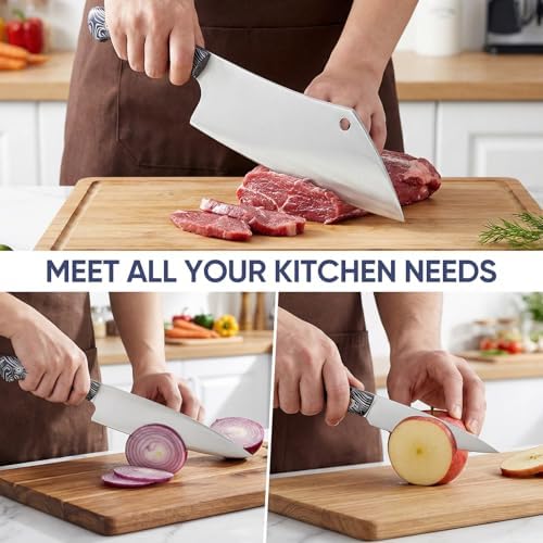 Topfeel 3-Piece Kitchen Knife Set, 5Cr15MoV High Carbon Stainless Steel