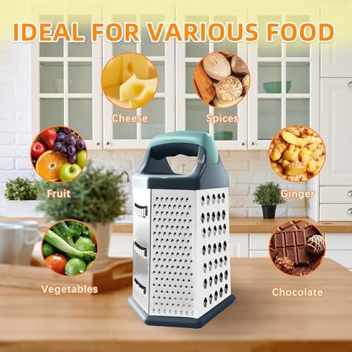 Box Grater for Kitchen 6 Sided