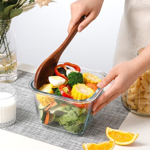 NUTRIUPS 2.0L Large Glass Food Storage Container, 6.8×5in
