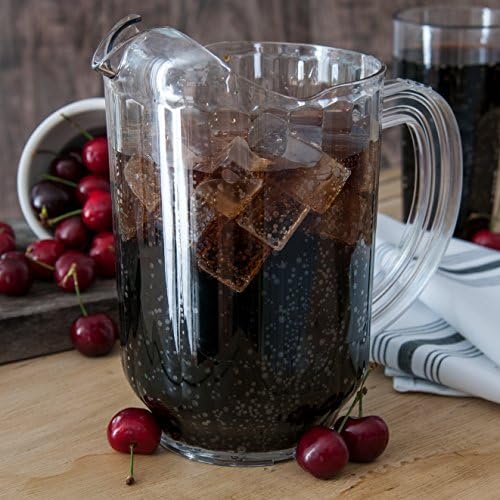 Carlisle FoodService Products Versapour Clear Pitcher Tall Pitcher with Window for Restaurants, Catering, Kitchens, Plastic, 60 Ounces, Clear