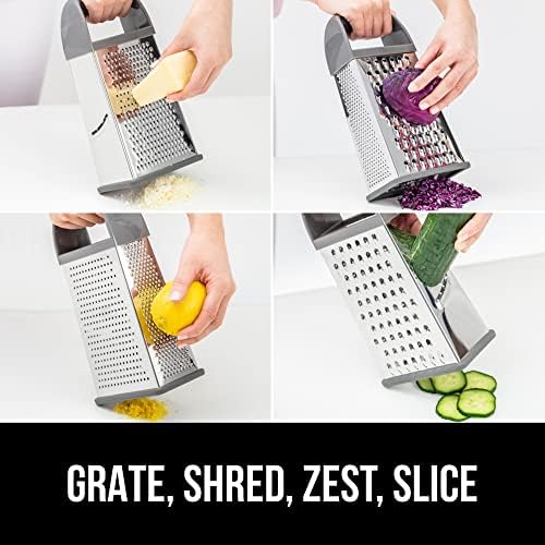 GORILLA GRIP® XL 4-Sided Stainless Steel BPA-Free Cheese Grater, Gray