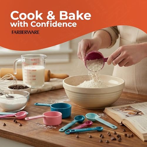 Farberware – Measuring Cup & Spoon Set (9-Piece) – Blue & Pink, Set of 9