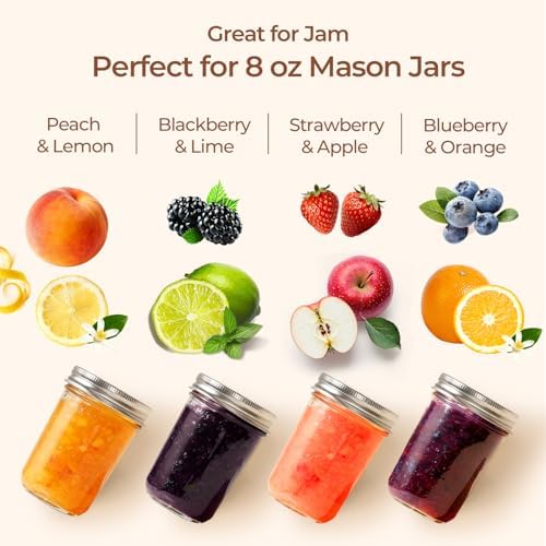 ComSaf 8 oz Mason Jars Bulk Set, 24 Pack Small Regular Mouth Jars with Lids