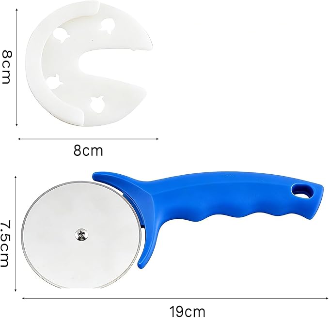 Pizza Cutter Wheel,Pizza Cutter with Cover Stainless Steel(Blue)