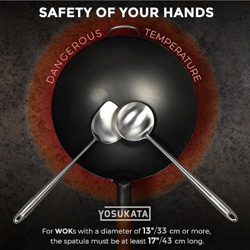 YOSUKATA 17’’ Wok Spatula and Ladle - Set of 2 Heat-Resistant Wok Tools