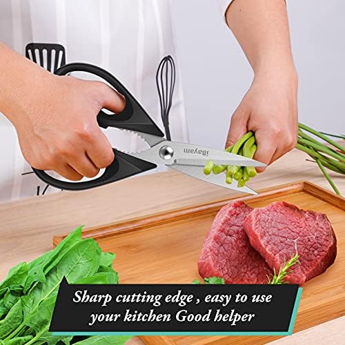 iBayam Black Kitchen Scissors - Heavy Duty Meat & Poultry Shears