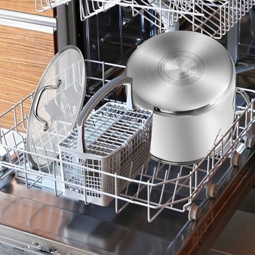 LIANYU Stainless Steel Large Stock Pot, 24 QT Heavy Stockpot with Glass Lid