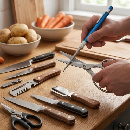 Multifunctional Vegetable Peeler 3 Piece Set Sharpening Rod Potato Peeler