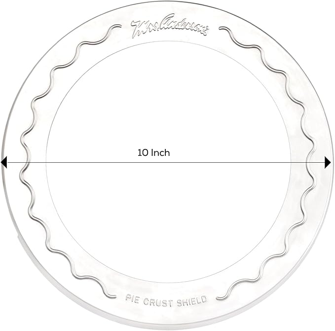 Mrs. Anderson's Baking Pie Crust Protector Shield, Fits 9.5-Inch And 10-Inch Pie Plates, Prevents Over-Browning And Spills