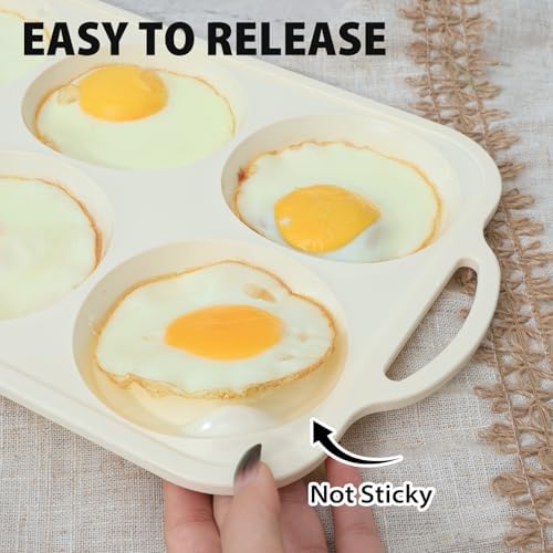 Nonstick Silicone Muffin Top Pan: 4 Inch Jumbo Silicone Egg Molds Frame