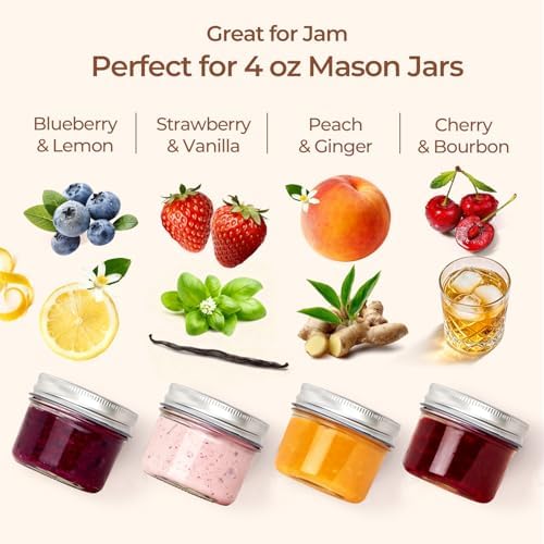 ComSaf 4 oz Mason Jars Bulk Set, 24 Pack Regular Mouth Jars with Lids