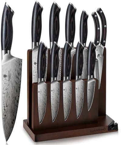 11 PCS Knife Set, Magnetic Knife Block Set in Powder Steel