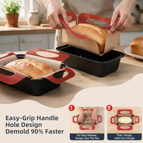Loaf Pan with Liners Set: Nonstick 9 x 5 Inch Bread Pan for Homemade Baking