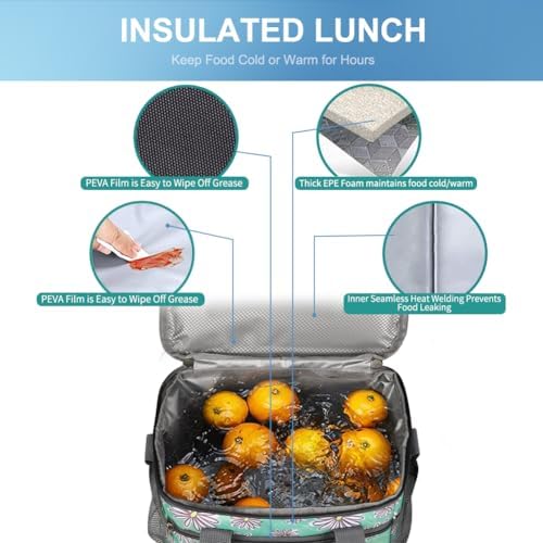 iknoe Insulated Lunch Bag, Foldable 8.5L Cooler Bag for Men & Women, Lunch Box