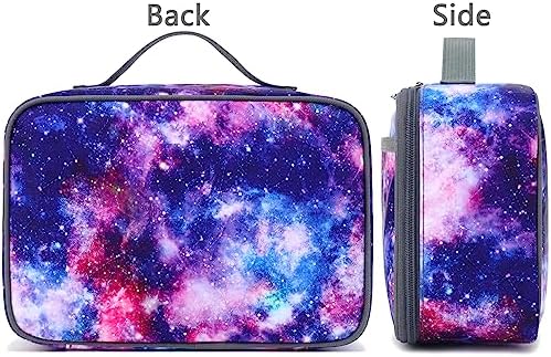 FlowFly Kids Lunch box Insulated Soft Bag Mini Cooler Back to School Thermal Meal Tote Kit for Girls, Boys,Galaxy