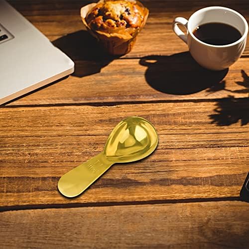 Coffee Scoop Set of 2, Gold Stainless Steel Measuring Spoons, 15ml & 30ml, Compact Short Handle, Measure Spoon for Espresso, Protein Powder, Matcha, Cocoa & Baking