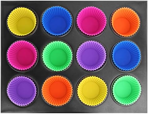 New Star Foodservice 44270 Reusable Silicone Baking Cups and Cupcake Liners, Set of 24 (Pack of 2)