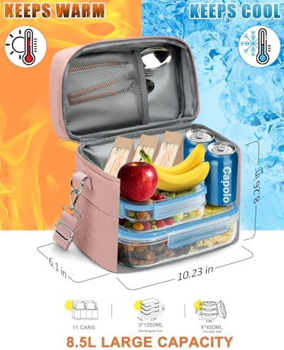 Capolo Lunch Bag for Women Men Insulated Lunch Tote Leakproof Lunchbox Bags