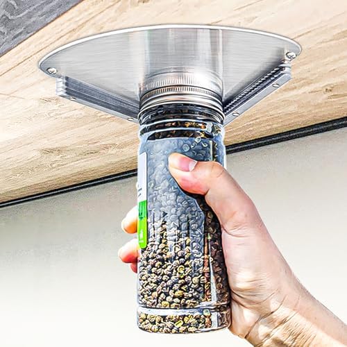 GOLDTREE Latest Stainless Steel Jar Openers for Seniors, Under Cabinet Jar Opener Tool for Weak Hands, Under Counter Jar Lid Cap Opener, Easy Grip