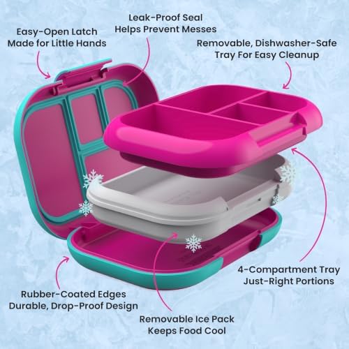 Bentgo Chill Kids 4-Compartment Bento Box Leakproof Lunch Box