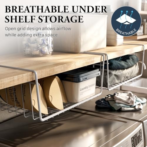 Simple Houseware 6PK Under Shelf Basket, White