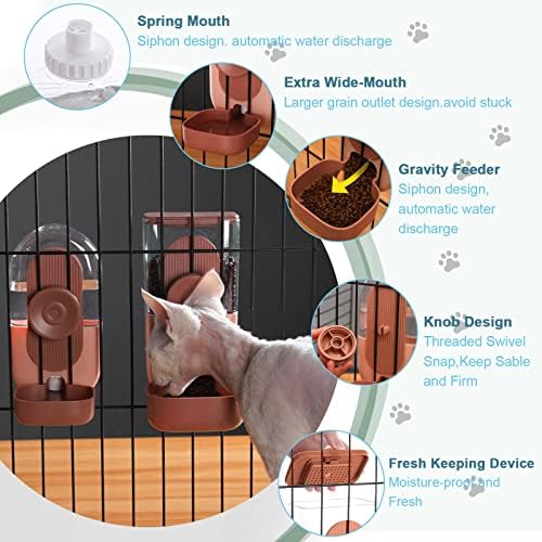 Rabbit Feeder, Bunny Water Bottle Dispenser, Pet Ferret Cage Food Bowl