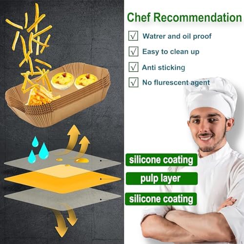 Air Fryer Liners for Ninja Dual, Ninja Foodi Air Fryer Liners Rectangle