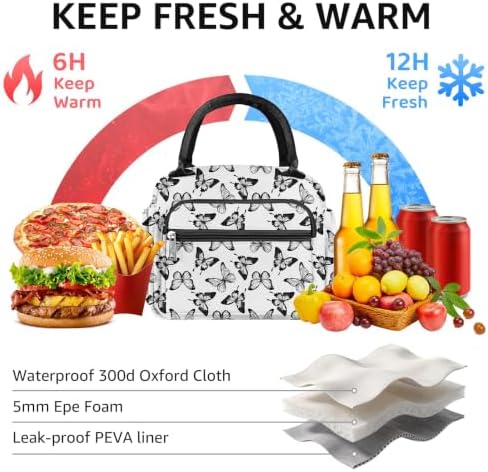 Lunch Bag Women Stylish Quilted Lunch Boxes for Adult Fit and Fresh Cooler Insulated Lunchbox for Work Cute Small 11 Liters Compact Lunchbag Waterproof